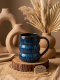 Navy bubbles mug